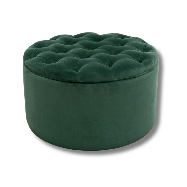 Round Diamond Buttoned Ottoman