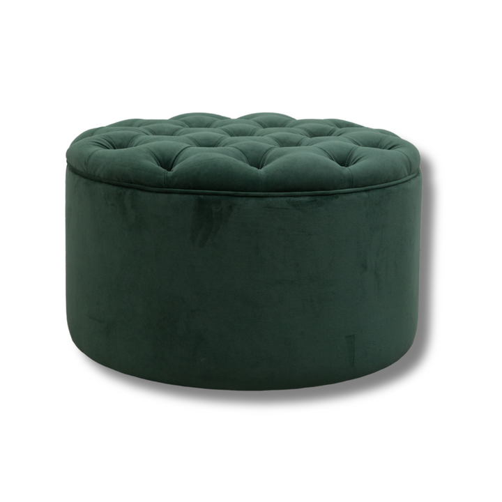 Round Diamond Buttoned Ottoman