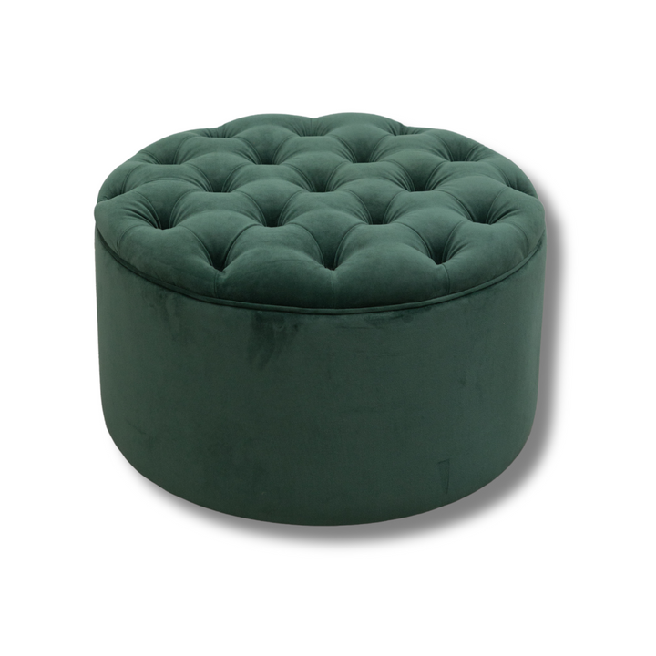 Round Diamond Buttoned Ottoman