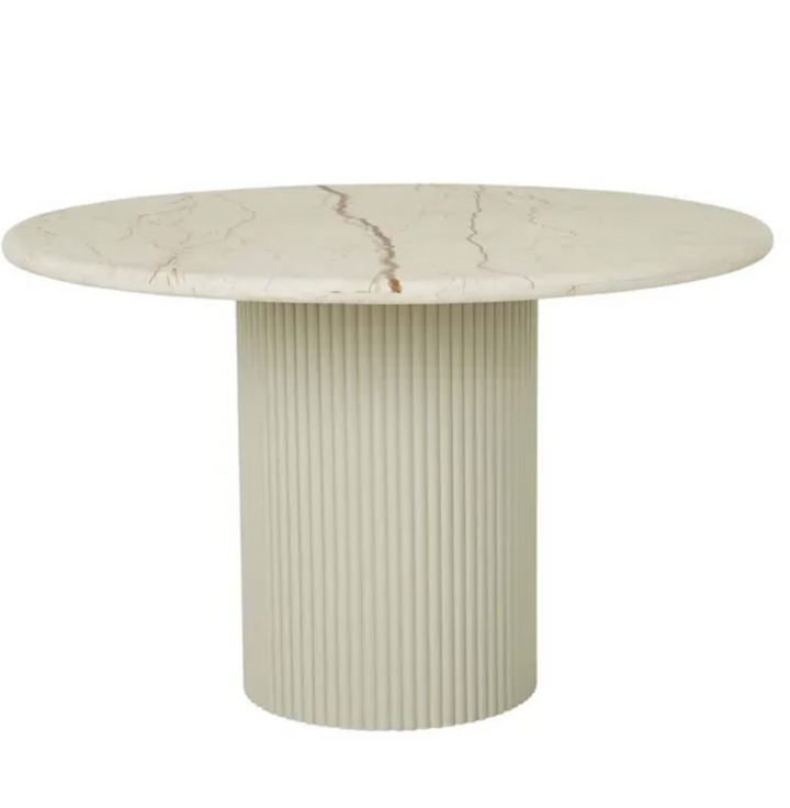 Benjamin Ripple Marble Dining Table Brown Vein Marble Putty