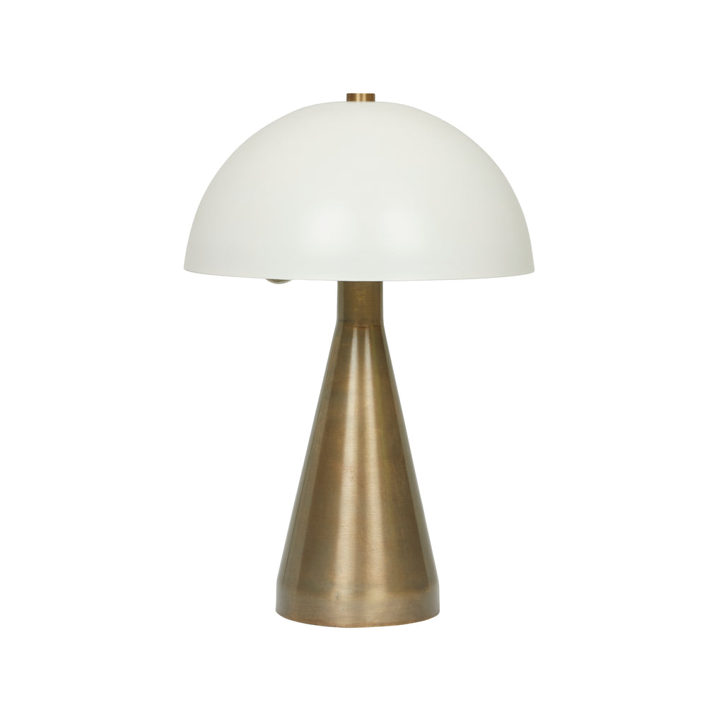 Easton Dome Table Lamp Matt Ivory Antique Brass