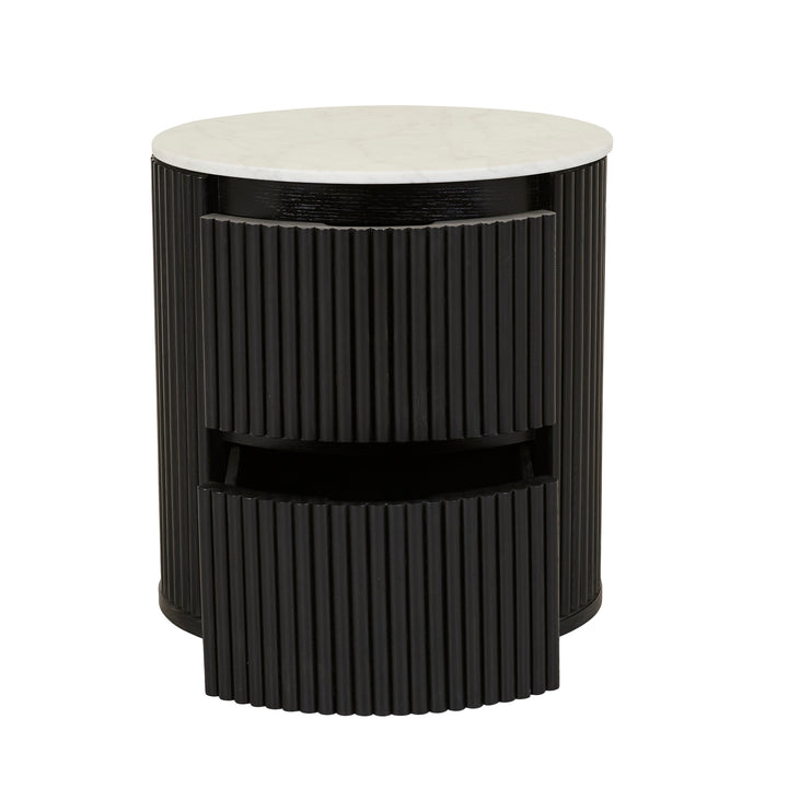 Benjamin Ripple Marble Round Bedside