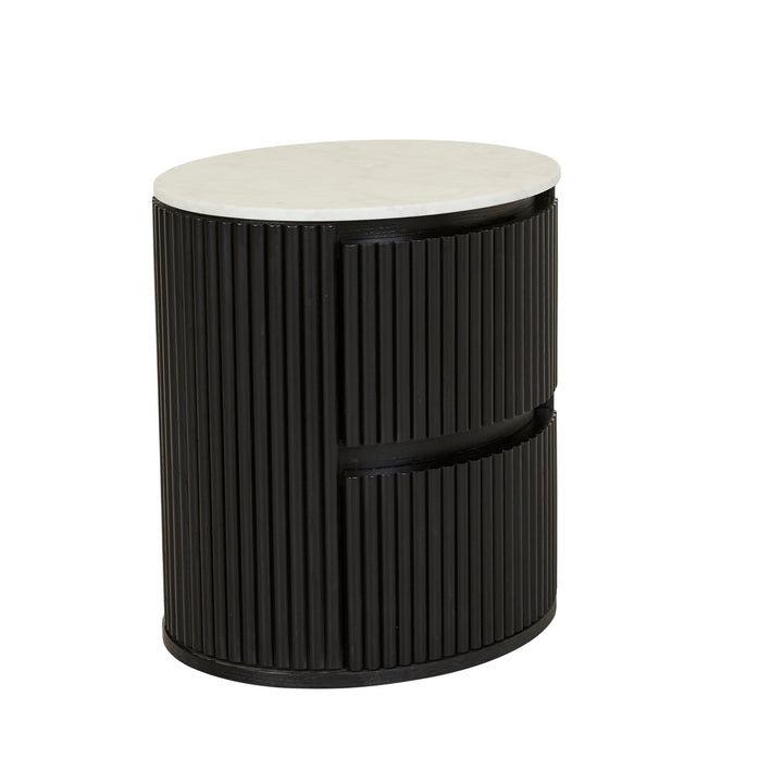 Benjamin Ripple Marble Round Bedside