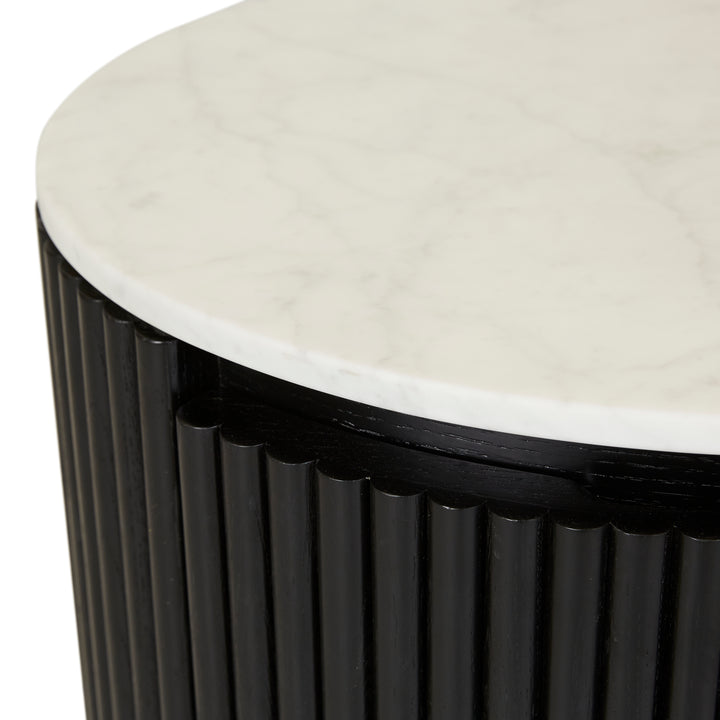 Benjamin Ripple Marble Round Bedside