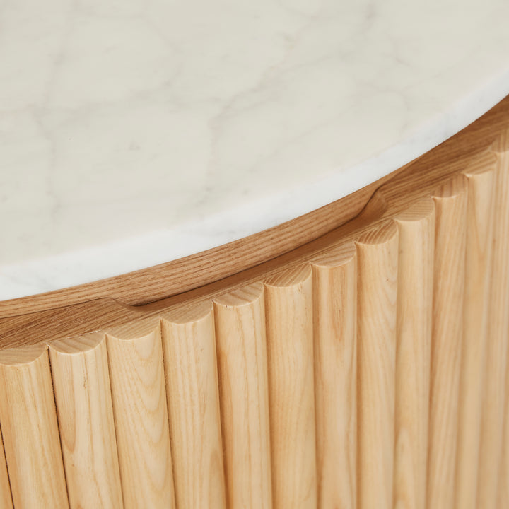 Benjamin Ripple Marble Round Bedside
