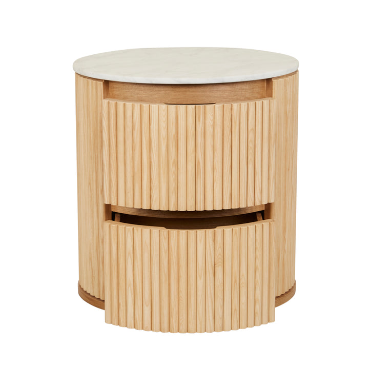Benjamin Ripple Marble Round Bedside