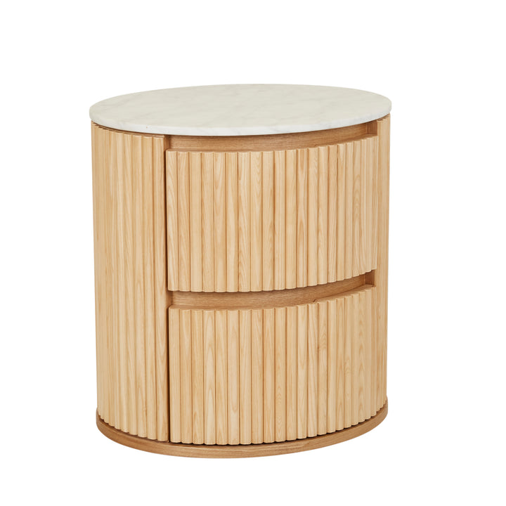 Benjamin Ripple Marble Round Bedside