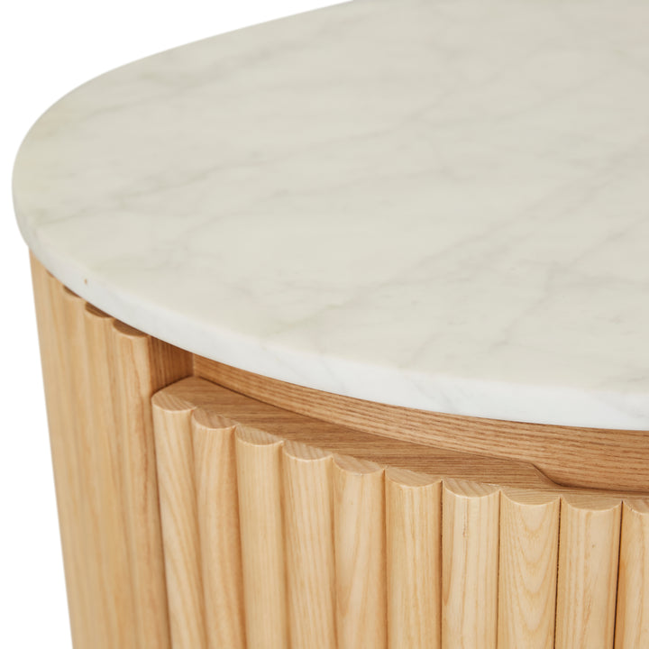 Benjamin Ripple Marble Round Bedside