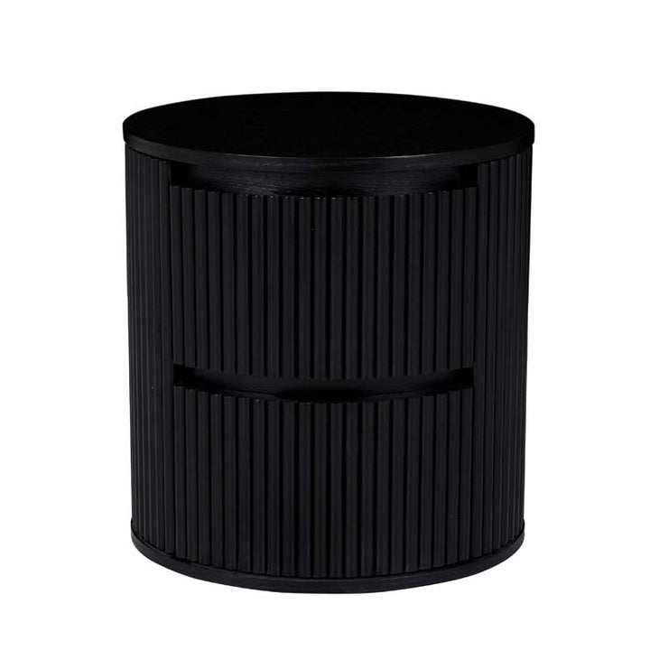 Benjamin Ripple Round Bedside Black Oak