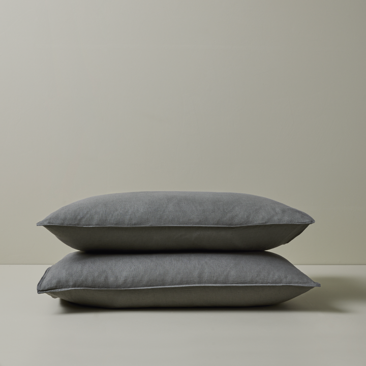 Ravello Pillowcase Pair - Charcoal