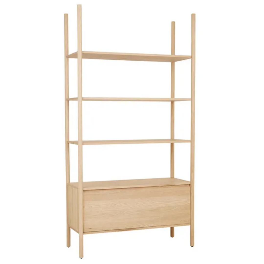 Owen Drawer Shelving Unit - New Oak