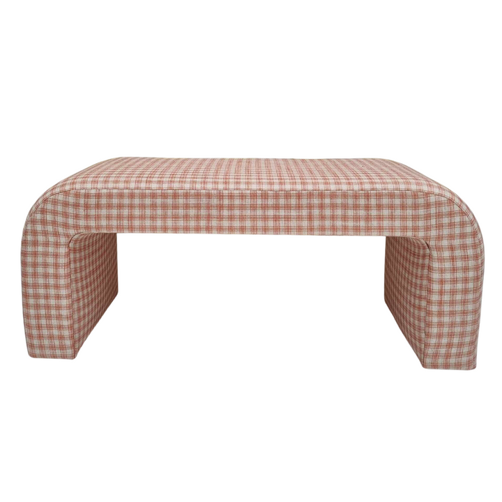 Pink Checkered Form Bench Seat