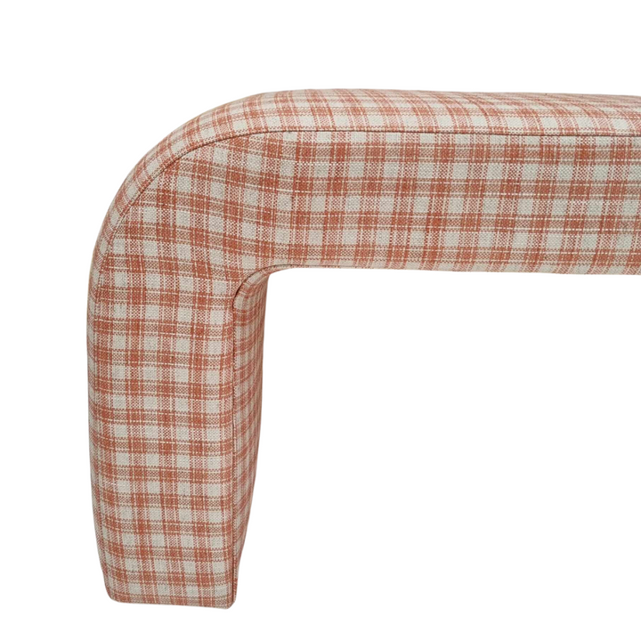 Pink Checkered Form Bench Seat