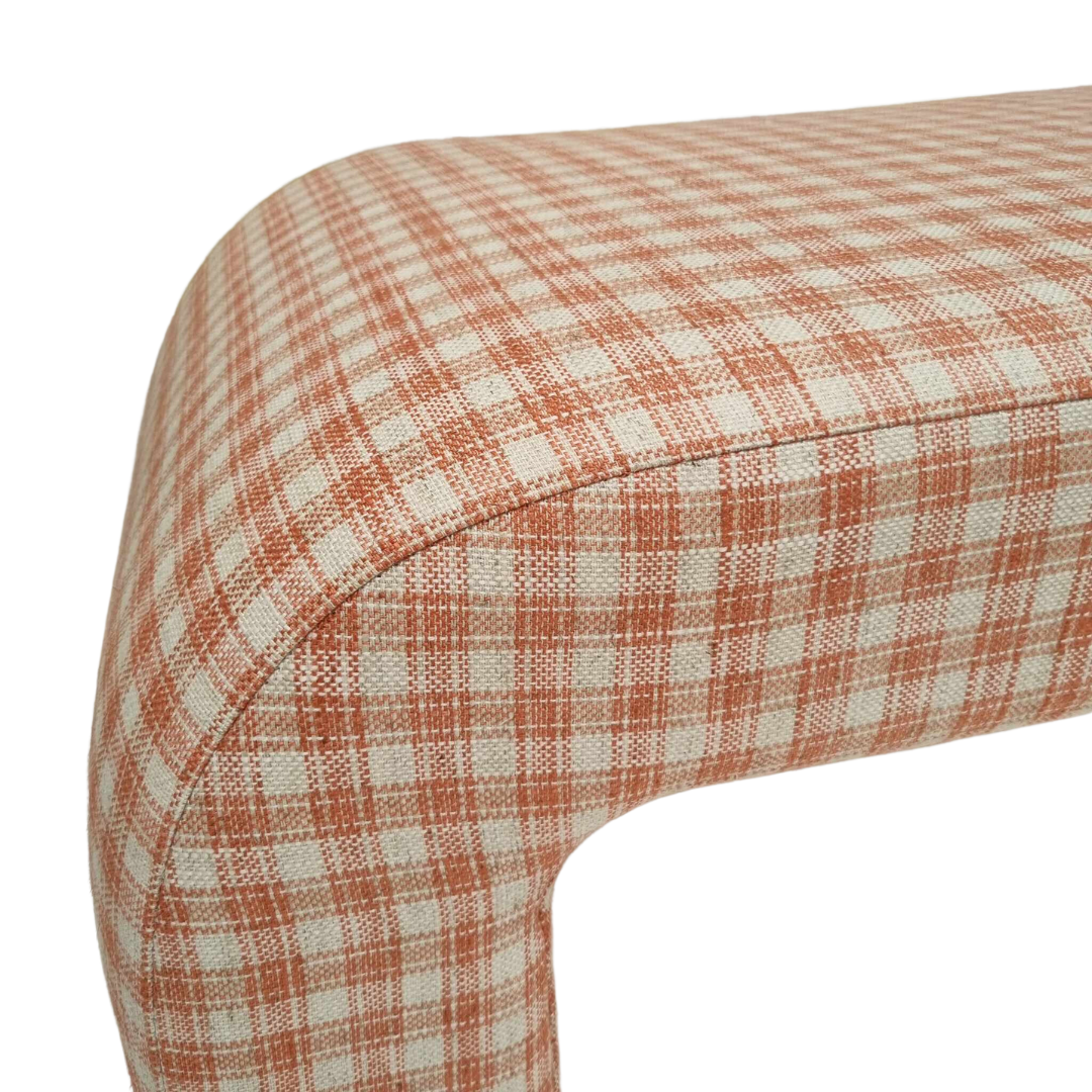 Pink Checkered Form Bench Seat