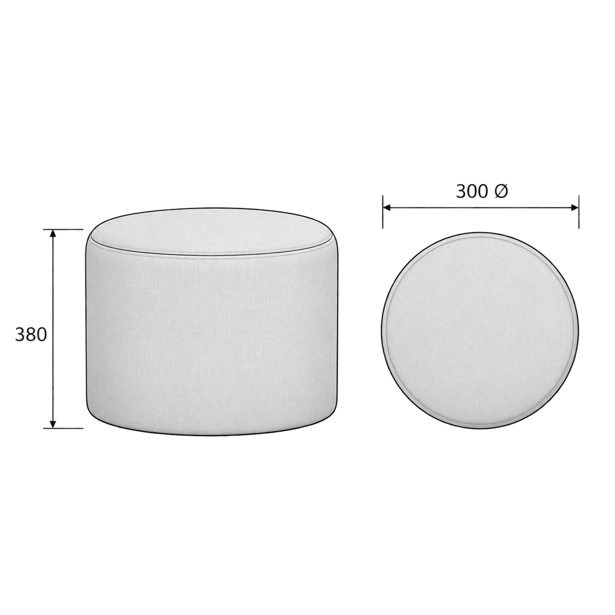 The Bébé Ottoman dimensions