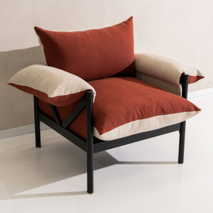 The Loft Lounger - Reverse Boucle / Rust linen
