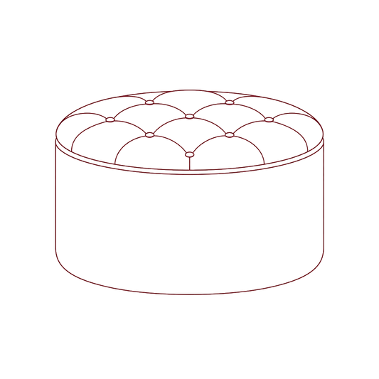 Round Diamond Buttoned Ottoman
