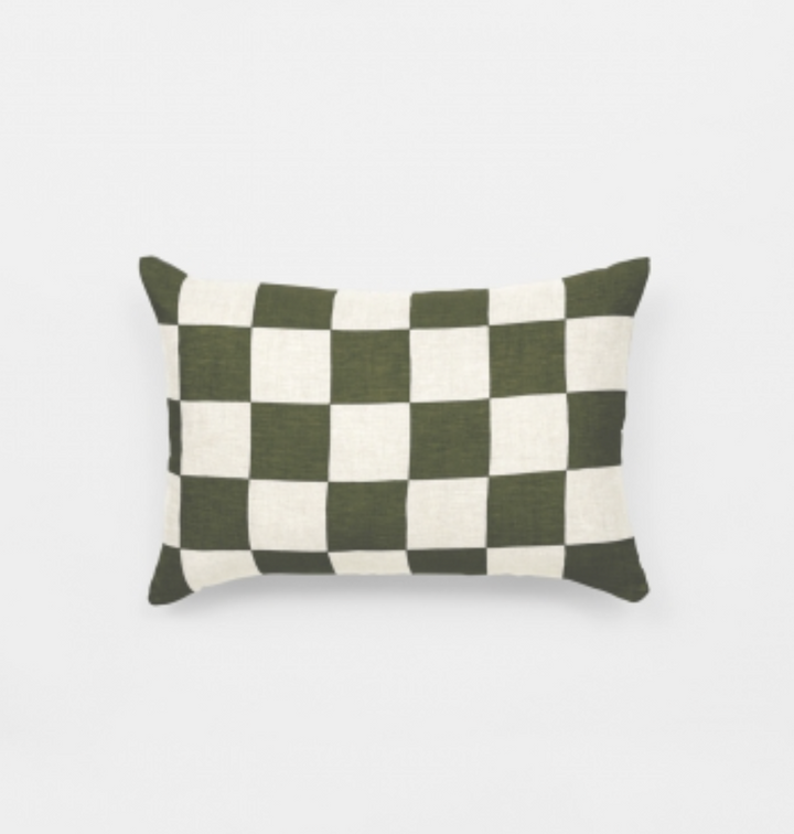 Olive Check Cushion 50 x 35 Cushion