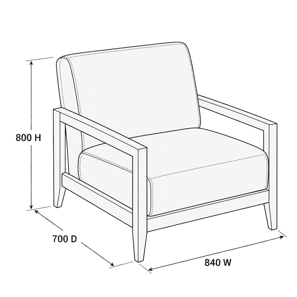 The Lenny Chair dimensions