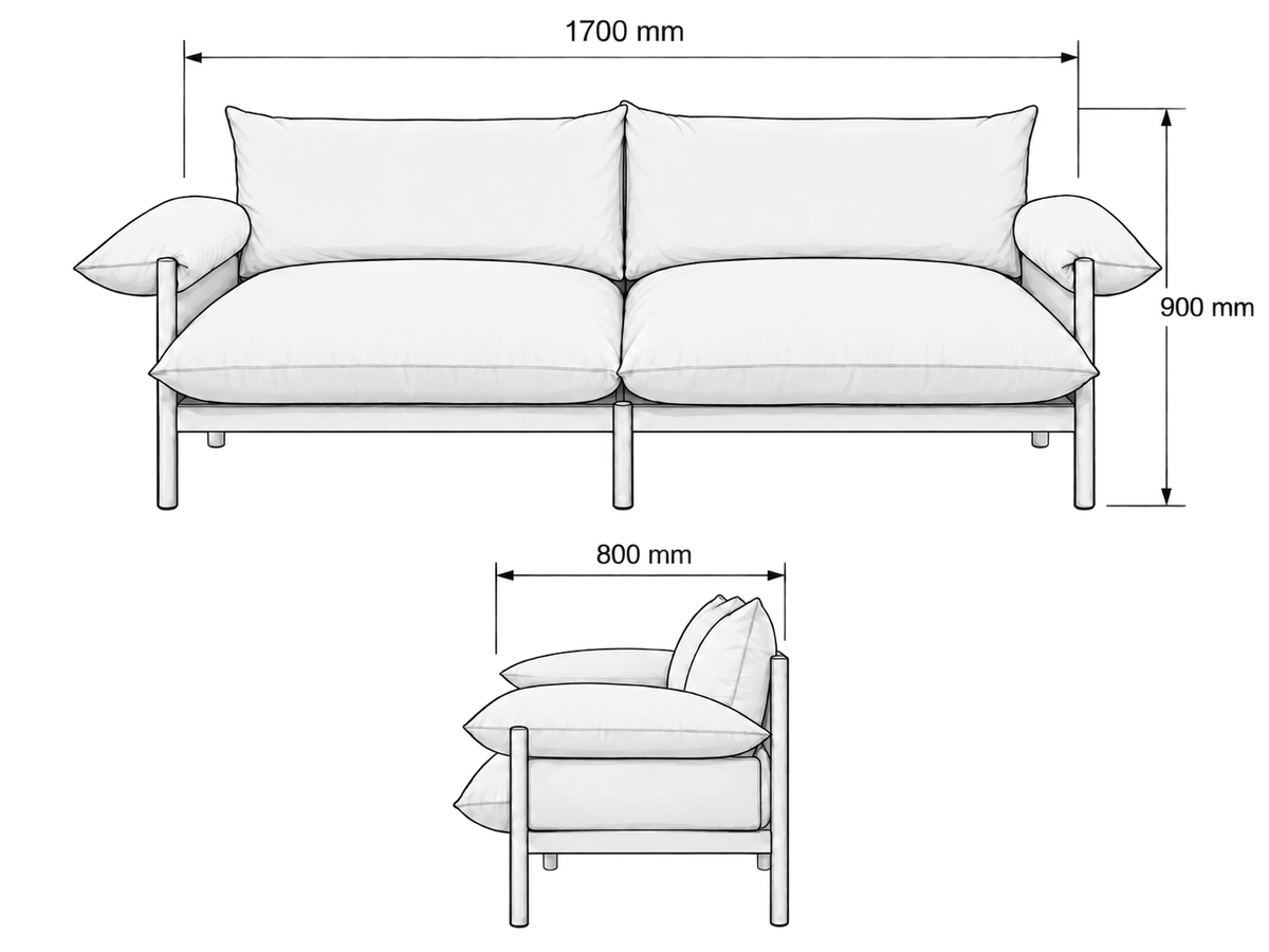 The Loft Lounger Sofa dimensions