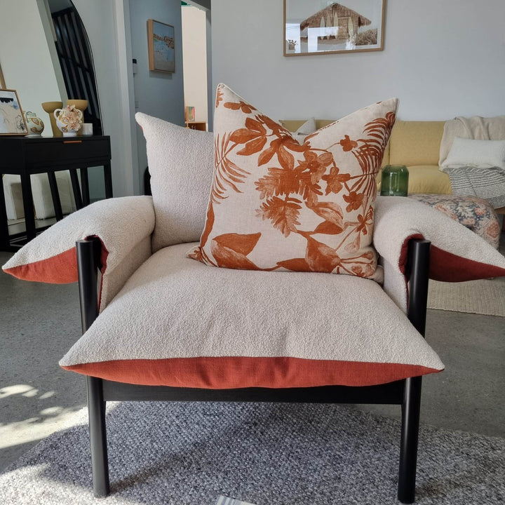 The Loft Lounger - Reverse Boucle / Rust linen